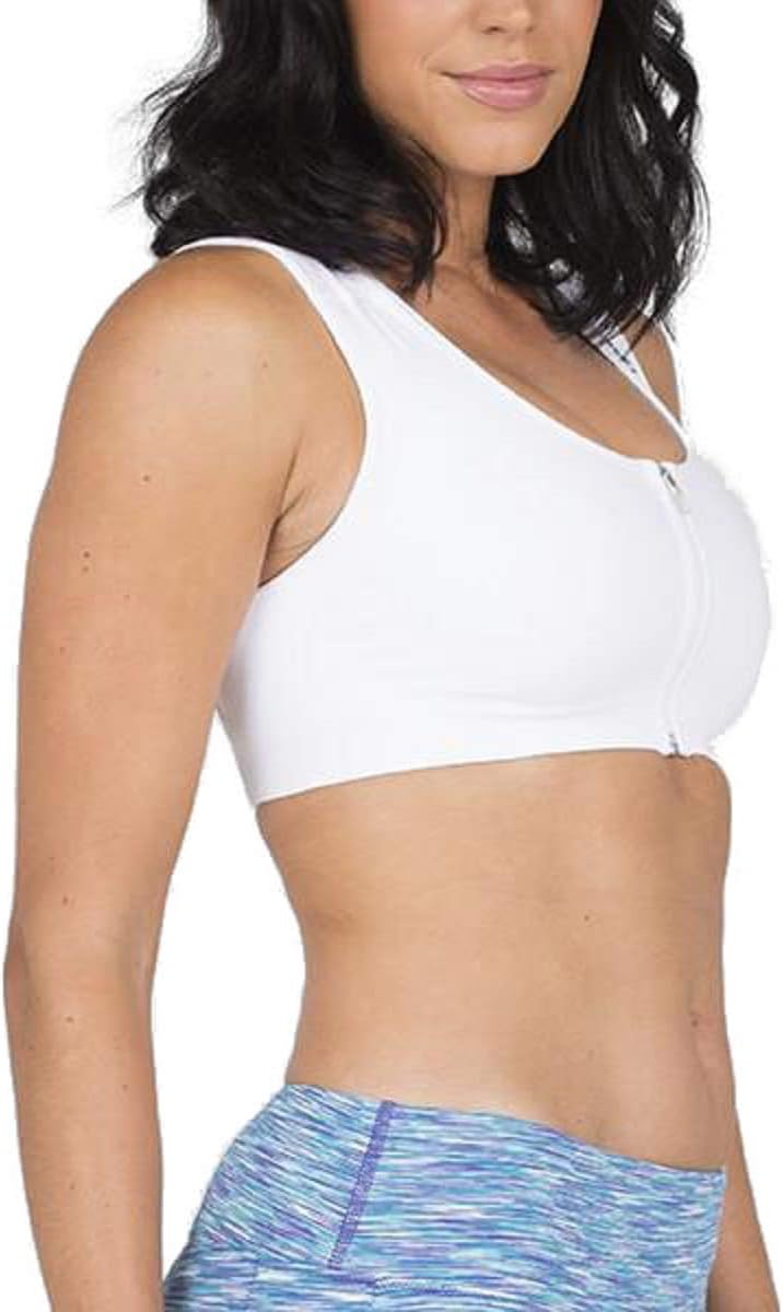ALIGNMED Women's Zipper Posture Sports Bra | Support &amp; Posture Corrector | Improve Shoulder &amp; Body Strength | Pain Relief