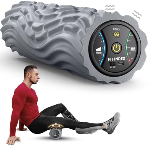 FITINDEX Vibrating Foam Roller for Exercise,5 Vibration Speeds,Rechargeable