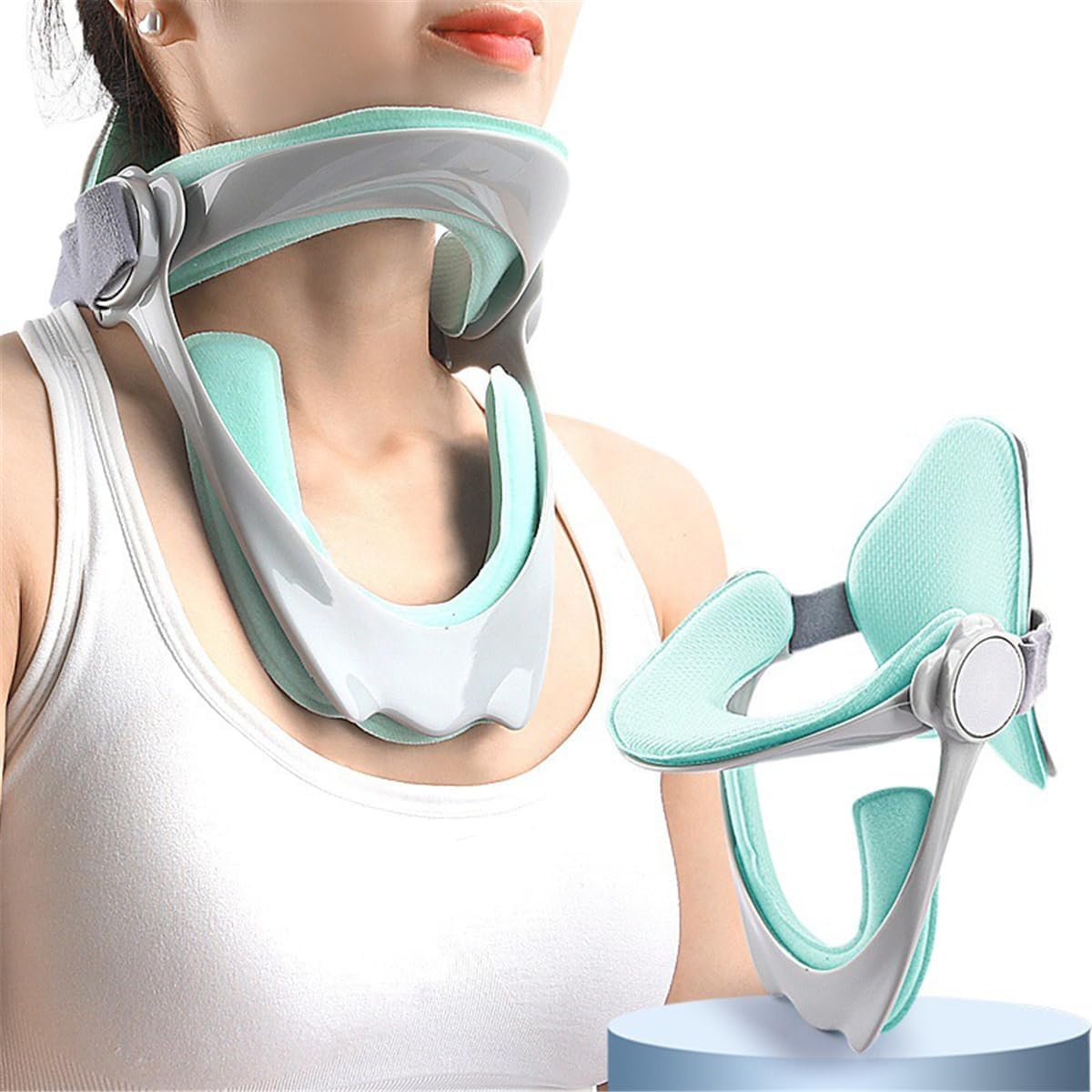 Adjustable Neck Brace, Neck Stretcher Cervical Collar Neck Traction Device for Neck Pain and Support, Neck Protector Forward Head Neck Posture Corrector for Women & Men Cervical Spine Pressure Relief